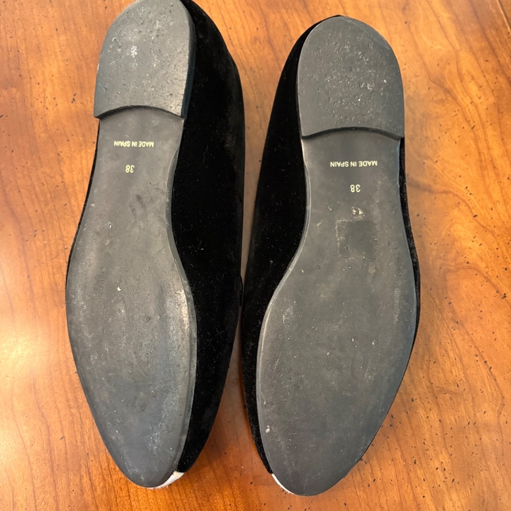 French Sole Hefner Black Velvet Bunny Embroidery Flats - Picture 7 of 7